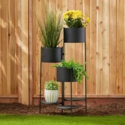 Zingz & Thingz 11" Indoor/Outdoor Iron 3-Tier Barrel Bucket Plant Stand Black - Zings & Thingz -Cheap Planters Store unnamed file 7343