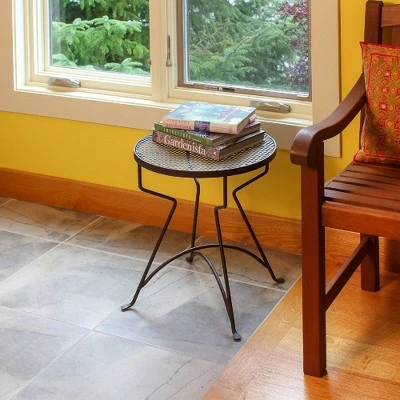 18.5"Hx16"W Round Roman Bronze Wrought Iron Capri Plant Stand Powder Coated - ACHLA Designs 5 18.5"Hx16"W Round Roman Bronze Wrought Iron Capri Plant Stand Powder Coated - ACHLA Designs - Image 3