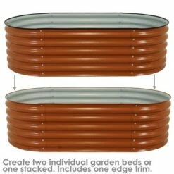 Sunnydaze Decor Sunnydaze Large Oval Steel Raised Garden Bed - Stand-Up Height - 62.5" W x 32" H - Brown -Cheap Planters Store unnamed file 736