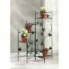 Zingz & Thingz 3.9" Indoor/Outdoor Iron Ivy Design Staircase Plant Stand Black - Zings & Thingz