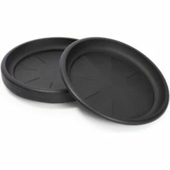 Farmlyn Creek 10 Pack Plastic Flower Pot Saucers, Drip Tray for Potted Plants, Round, Black, 11.7"