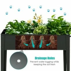 Costway Raised Garden Bed Elevated Planter Box on Wheels Steel Planter w/Shelf -Cheap Planters Store unnamed file 741