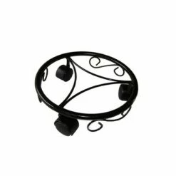 4" x 11.25" Plant Caddy on Wheels Black - Ore International