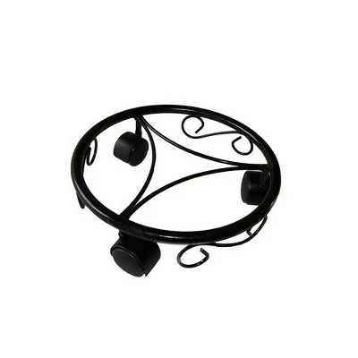 4" x 11.25" Plant Caddy on Wheels Black - Ore International 3 4" x 11.25" Plant Caddy on Wheels Black - Ore International