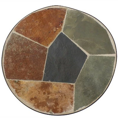 Sunnydaze Decor Sunnydaze Indoor/Outdoor Steel Frame Decorative Slate Tile Top Flower Plant Stand Display Side Table - 12" 4 Sunnydaze Decor Sunnydaze Indoor/Outdoor Steel Frame Decorative Slate Tile Top Flower Plant Stand Display Side Table - 12" - Image 2