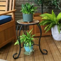 Sunnydaze Decor Sunnydaze Indoor/Outdoor Steel Frame Decorative Slate Tile Top Flower Plant Stand Display Side Table - 12" 13 Sunnydaze Decor Sunnydaze Indoor/Outdoor Steel Frame Decorative Slate Tile Top Flower Plant Stand Display Side Table - 12" -Cheap Planters Store unnamed file 7443