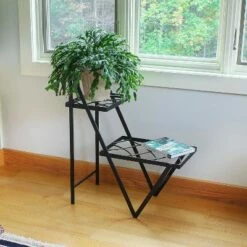 30.5" Tall Modern Indoor Outdoor Zig Zag Duet Iron Plant Stand - Achla Designs -Cheap Planters Store unnamed file 7446
