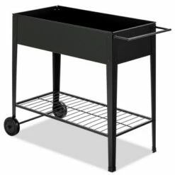 Costway Raised Garden Bed Elevated Planter Box on Wheels Steel Planter w/Shelf -Cheap Planters Store unnamed file 745