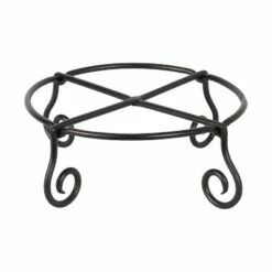 4" Small Short Piazza Iron Plant Stand Black Powder Coat Finish - Achla Designs