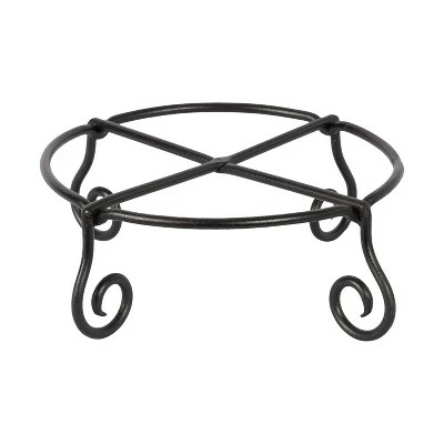 4" Small Short Piazza Iron Plant Stand Black Powder Coat Finish - Achla Designs 3 4" Small Short Piazza Iron Plant Stand Black Powder Coat Finish - Achla Designs