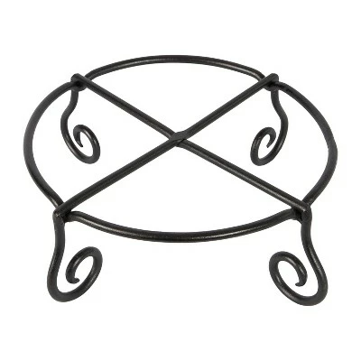 4" Small Short Piazza Iron Plant Stand Black Powder Coat Finish - Achla Designs 4 4" Small Short Piazza Iron Plant Stand Black Powder Coat Finish - Achla Designs - Image 2