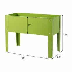 Costway 24'' x12'' Outdoor Elevated Garden Plant Stand Raised Tall Flower Bed Box