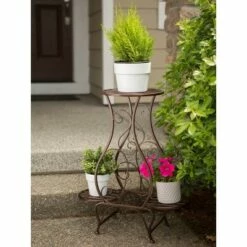 Zingz & Thingz 12.5" Indoor/Outdoor Iron Hourglass Triple Plant Stand Black - Zings & Thingz -Cheap Planters Store unnamed file 7515