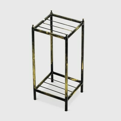 2-Tier Square Iron Plant Stand Black/Gold - Ore International 8 2-Tier Square Iron Plant Stand Black/Gold - Ore International - Image 6