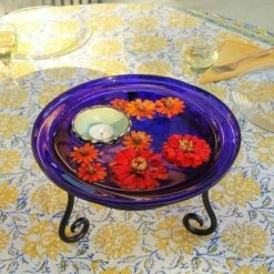 9.5" Versatile Short Iron Stand for Planter, Birdbath, Gazing Ball Black - ACHLA Designs