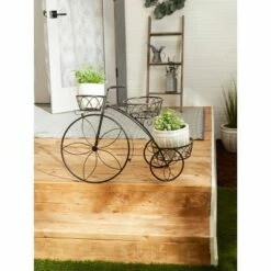 Zingz & Thingz 13.1" Indoor/Outdoor Iron Tricycle 3-Tier Plant Stand Black - Zings & Thingz -Cheap Planters Store unnamed file 7565