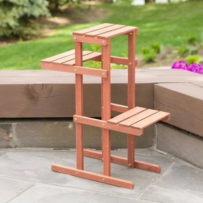 Rectangular 3 Tier Plant Stand - Brown - Leisure Season 5 Rectangular 3 Tier Plant Stand - Brown - Leisure Season - Image 3
