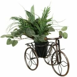 Sunnydaze Decor Sunnydaze Indoor/Outdoor Rustic Metal Tricycle Standing Planter Basket for Front Yard, Porch, Garden, or in the Home - 12" - Brown -Cheap Planters Store unnamed file 7592
