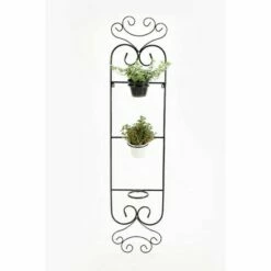 58" Wall Hanging Cast Iron Three Pot Planter Black - Ore International