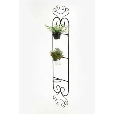 58" Wall Hanging Cast Iron Three Pot Planter Black - Ore International 4 58" Wall Hanging Cast Iron Three Pot Planter Black - Ore International - Image 2