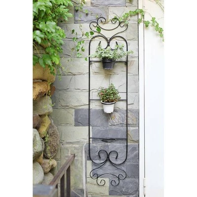 58" Wall Hanging Cast Iron Three Pot Planter Black - Ore International 5 58" Wall Hanging Cast Iron Three Pot Planter Black - Ore International - Image 3