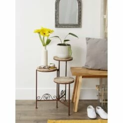 Zingz & Thingz 15" Indoor/Outdoor Iron Rustic Triple Planter Stand Brown - Zings & Thingz -Cheap Planters Store unnamed file 7606