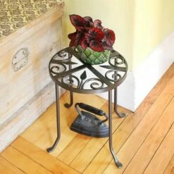 14" Tall Round Trivet Iron Plant Stand Graphite Powder Coat Finish - Achla Designs -Cheap Planters Store unnamed file 7631