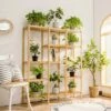 Costway Multifunctional Bamboo Shelf Storage Organizer Rack Plant Stand Display Closet -Cheap Planters Store unnamed file 7646