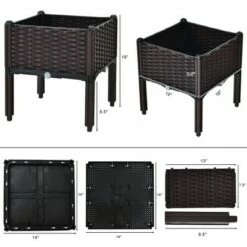 Costway Elevated Plastic Raised Garden Bed Planter Kit for Flower Vegetable Grow 2 Set -Cheap Planters Store unnamed file 765