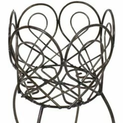 Sunnydaze Decor Sunnydaze Scalloped Steel Plant Stand with Shelf - Brown - 21.5-Inch