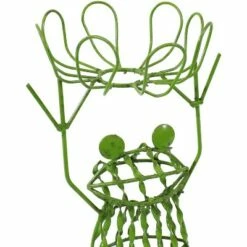Sunnydaze Decor Sunnydaze Steel Frog Plant Stand - Green - 25-Inch