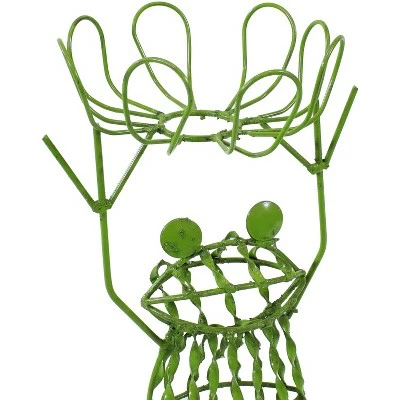 Sunnydaze Decor Sunnydaze Steel Frog Plant Stand - Green - 25-Inch 3 Sunnydaze Decor Sunnydaze Steel Frog Plant Stand - Green - 25-Inch