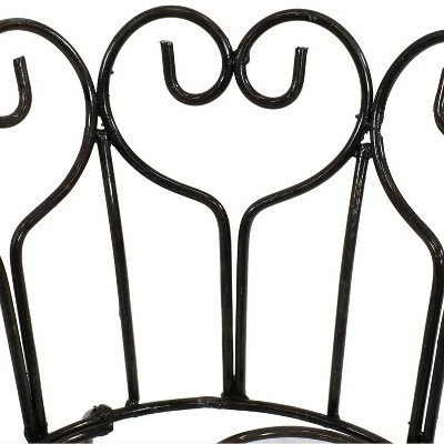 Sunnydaze Decor Sunnydaze Heart Steel Plant Stand with Shelf - Brown - 21.5-Inch 3 Sunnydaze Decor Sunnydaze Heart Steel Plant Stand with Shelf - Brown - 21.5-Inch