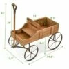 Costway Garden Plant Planter Wooden Wagon Planter W/ Wheel Garden Yard -Cheap Planters Store unnamed file 769