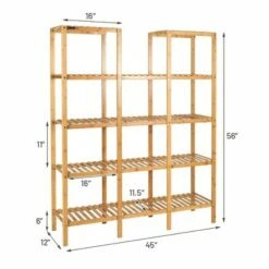 Costway Multifunctional Bamboo Shelf Flower Plant Stand Display Storage Rack Unit Closet -Cheap Planters Store unnamed file 7690
