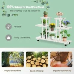 Costway 4-Tier Rolling Flower Rack Wood Plant Stand Casters 12 Pots Bonsai Display Shelf 11 Costway 4-Tier Rolling Flower Rack Wood Plant Stand Casters 12 Pots Bonsai Display Shelf -Cheap Planters Store unnamed file 7702