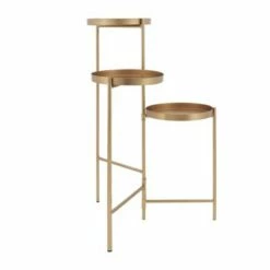 22" 3-Layered Metal Plant Stand - Gold - Sagebrook Home