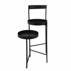 22" 3-Layered Metal Plant Stand - Black - Sagebrook Home