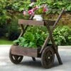 Outsunny 2-Tier Wooden Rustic Elevated Garden Plant Bed/Stand with Wheels and Handle for Movement & Classic Look/Aesthetic/Outdoor Decor -Cheap Planters Store unnamed file 7717