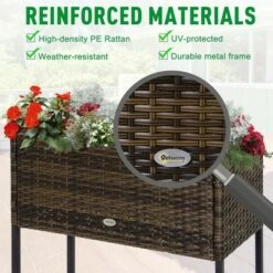Outsunny Elevated Metal Raised Garden Bed with Rattan Wicker Look Underneath Tool Storage Rack Sophisticated Modern Design 11 Outsunny Elevated Metal Raised Garden Bed with Rattan Wicker Look Underneath Tool Storage Rack Sophisticated Modern Design -Cheap Planters Store unnamed file 7731