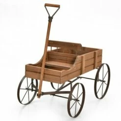 Costway Garden Plant Planter Wooden Wagon Planter W/ Wheel Garden Yard 22 Costway Garden Plant Planter Wooden Wagon Planter W/ Wheel Garden Yard -Cheap Planters Store unnamed file 777