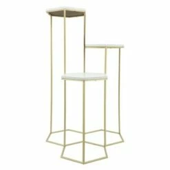 18" 3-Layered Metal Plant Stands - White/Gold - Sagebrook Home -Cheap Planters Store unnamed file 7775