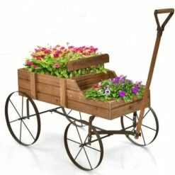 Costway Garden Plant Planter Wooden Wagon Planter W/ Wheel Garden Yard 23 Costway Garden Plant Planter Wooden Wagon Planter W/ Wheel Garden Yard -Cheap Planters Store unnamed file 778
