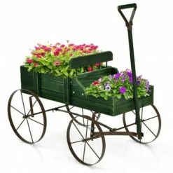 Costway Garden Plant Planter Wooden Wagon Planter W/ Wheel Garden Yard 24 Costway Garden Plant Planter Wooden Wagon Planter W/ Wheel Garden Yard -Cheap Planters Store unnamed file 779