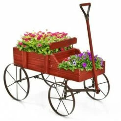 Costway Garden Plant Planter Wooden Wagon Planter W/ Wheel Garden Yard 25 Costway Garden Plant Planter Wooden Wagon Planter W/ Wheel Garden Yard -Cheap Planters Store unnamed file 780