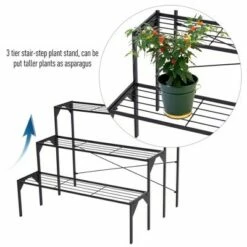 Outsunny 3-Level Plant Display Stand Shelf with Solid Metal Construction & Easy Assembly for Both Indoor/Outdoor Use -Cheap Planters Store unnamed file 7814