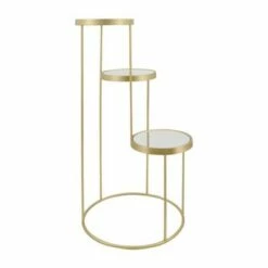 Sagebrook Home 27" Metal 3-Tiered Plant Stand Gold