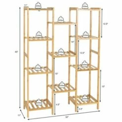 Costway Bamboo 11-Tier Plant Stand Utility Shelf Free Standing Storage Rack Pot Holder -Cheap Planters Store unnamed file 7837
