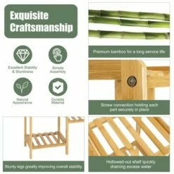 Costway Bamboo 11-Tier Plant Stand Utility Shelf Free Standing Storage Rack Pot Holder -Cheap Planters Store unnamed file 7838