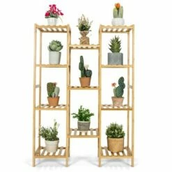 Costway Bamboo 11-Tier Plant Stand Utility Shelf Free Standing Storage Rack Pot Holder -Cheap Planters Store unnamed file 7841